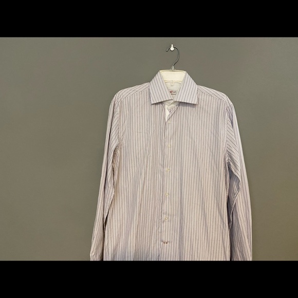 Tiglio Rosso M Violet Striped Button Shirt EUC - Picture 2 of 5